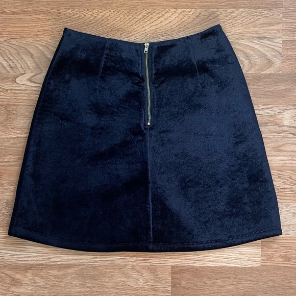 URBAN OUTFITTERS Silence + Noise Velvet Scuba Blue A-line Mini Skirt Size Small - Picture 7 of 7
